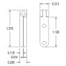 Brusso Brusso Brass Side Rail Hinge SR-638